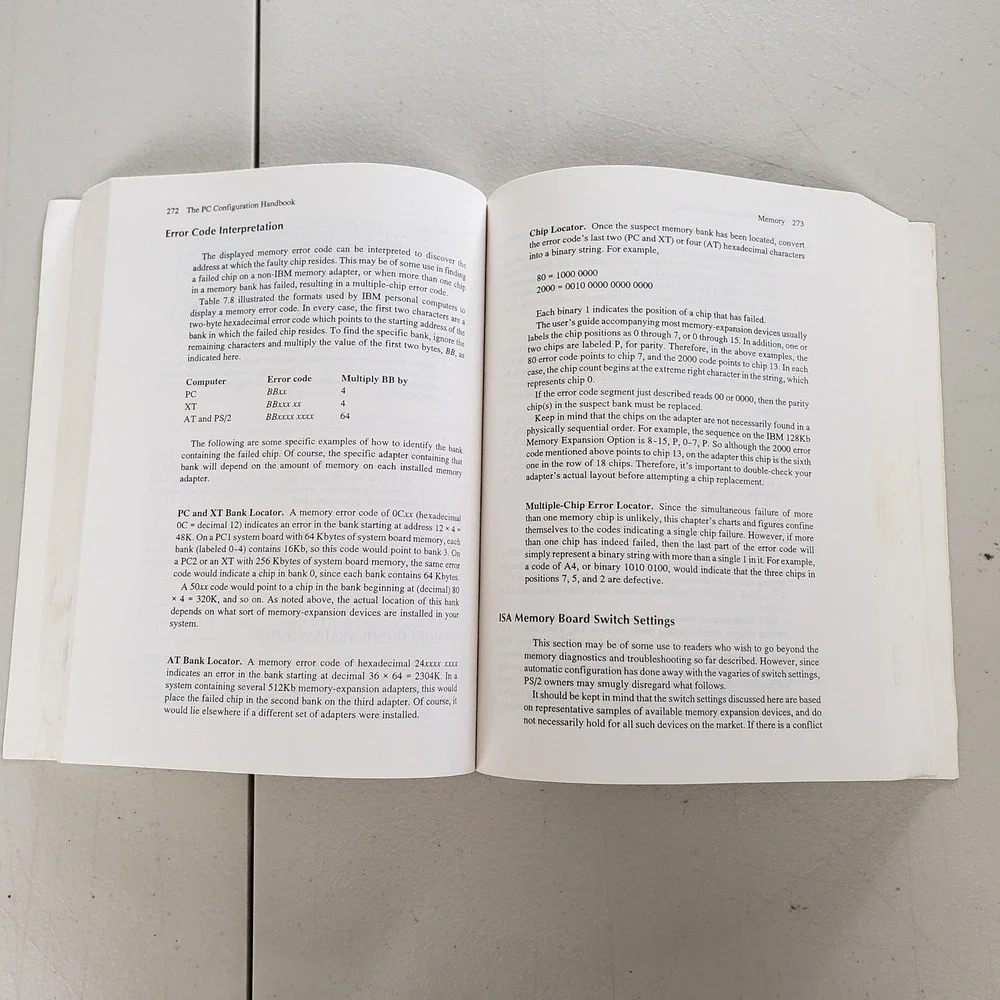 The PC Configuration Handbook 2nd Edition John Woram 1990 Retro Computing Guide